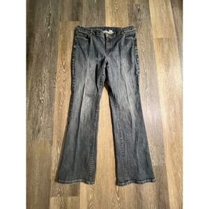 Jeanology Collection Bootcut Jeans Womens 14 Dark Blue Stretch Denim V0455